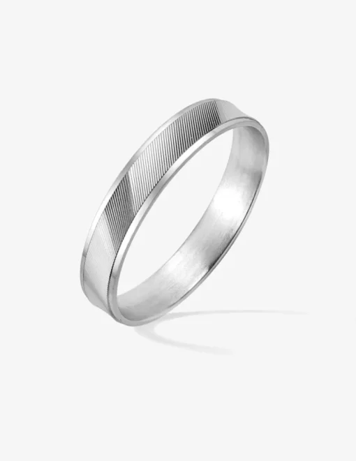 Alliance or blanc 750 ‰ motif irisé - Mariage
