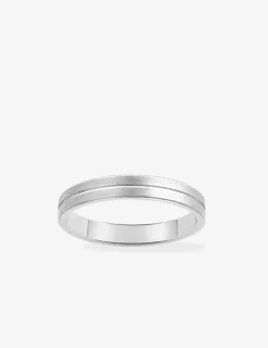Alliance or blanc 750 ‰ ruban - Mariage