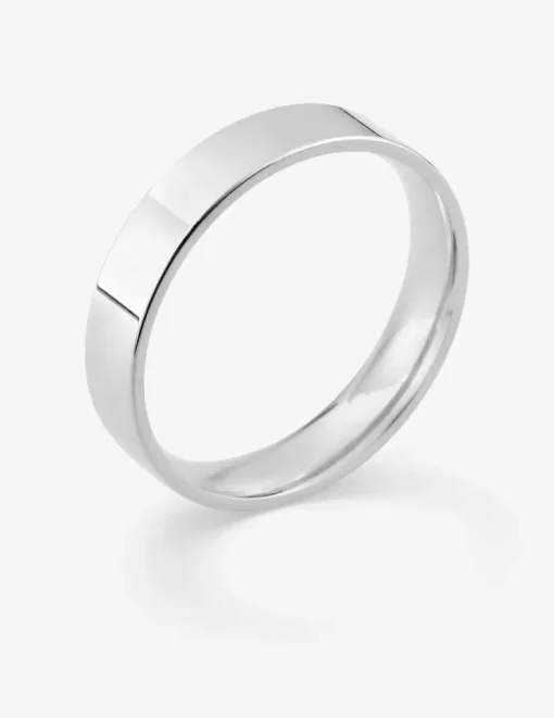Alliance or blanc 375 ‰ ruban 4 mm - Mariage