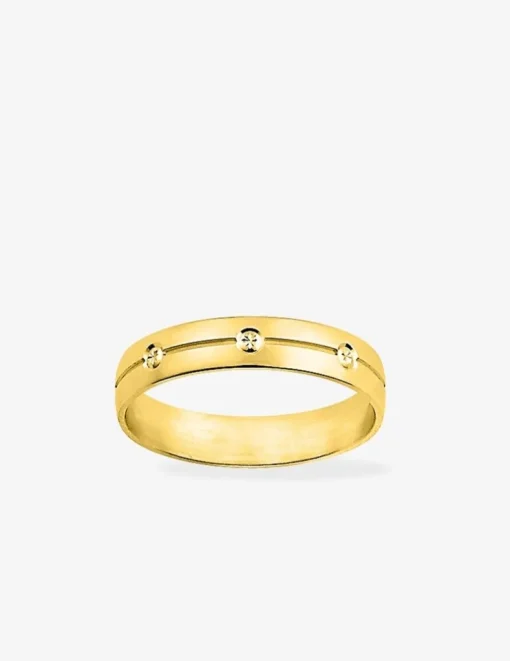 Alliance or jaune 750 ‰ contemporaine - Mariage