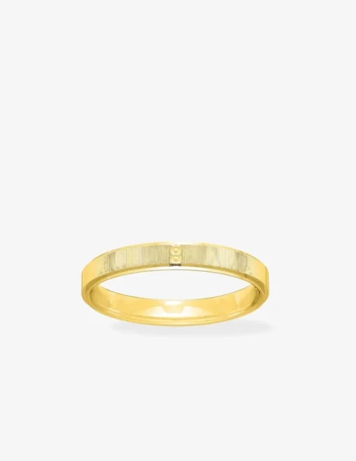 Alliance or jaune 750 ‰ motif rainure - Mariage
