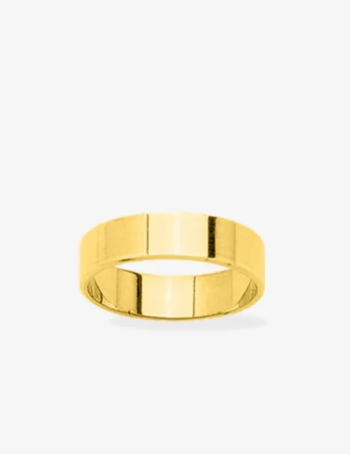 Alliance or jaune 375 ‰ ruban 5 mm - Mariage