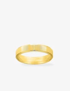 Alliance or jaune 750 ‰ texturée dessus - Mariage
