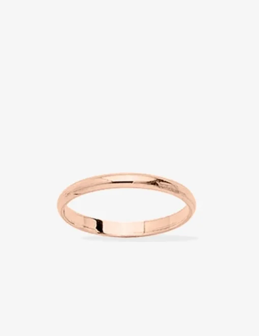 Alliance or rose 750 ‰ demi-jonc 2 mm - Mariage