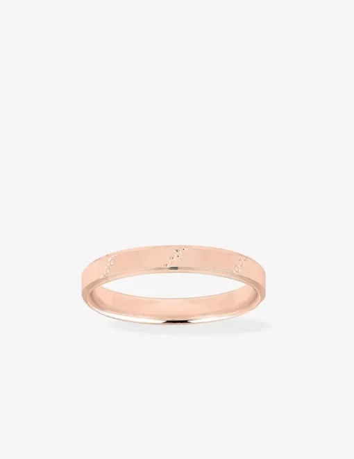 Alliance or rose 750 ‰ motif irisé - Mariage