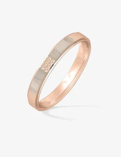 Alliance or rose 750 ‰ motif rainure - Mariage