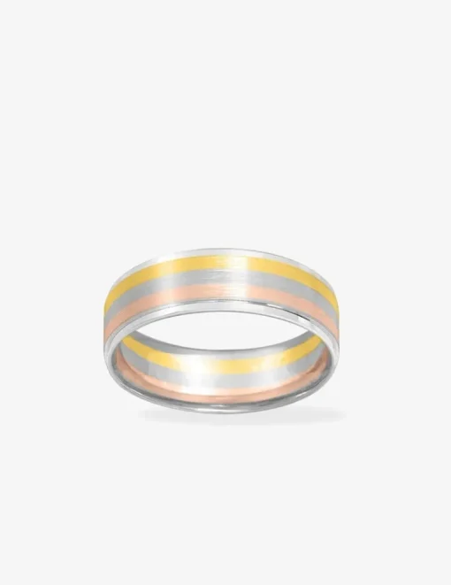Alliance or tricolore 750 ‰ dominanate jaune - Mariage