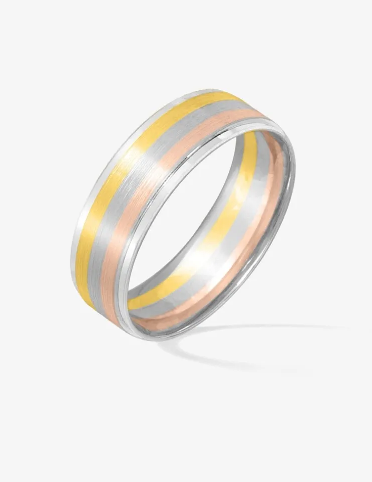 Alliance or tricolore 750 ‰ dominanate jaune - Mariage