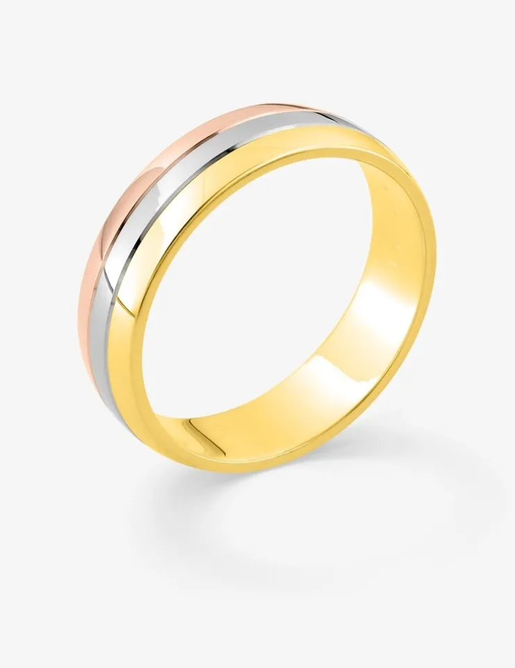 Alliance or tricolore 750 ‰ lisse - Mariage