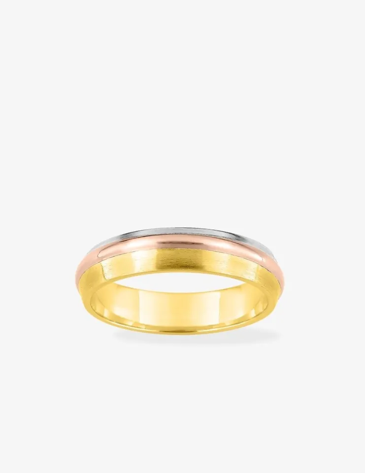 Alliance or tricolore 750 ‰ lisse - Mariage