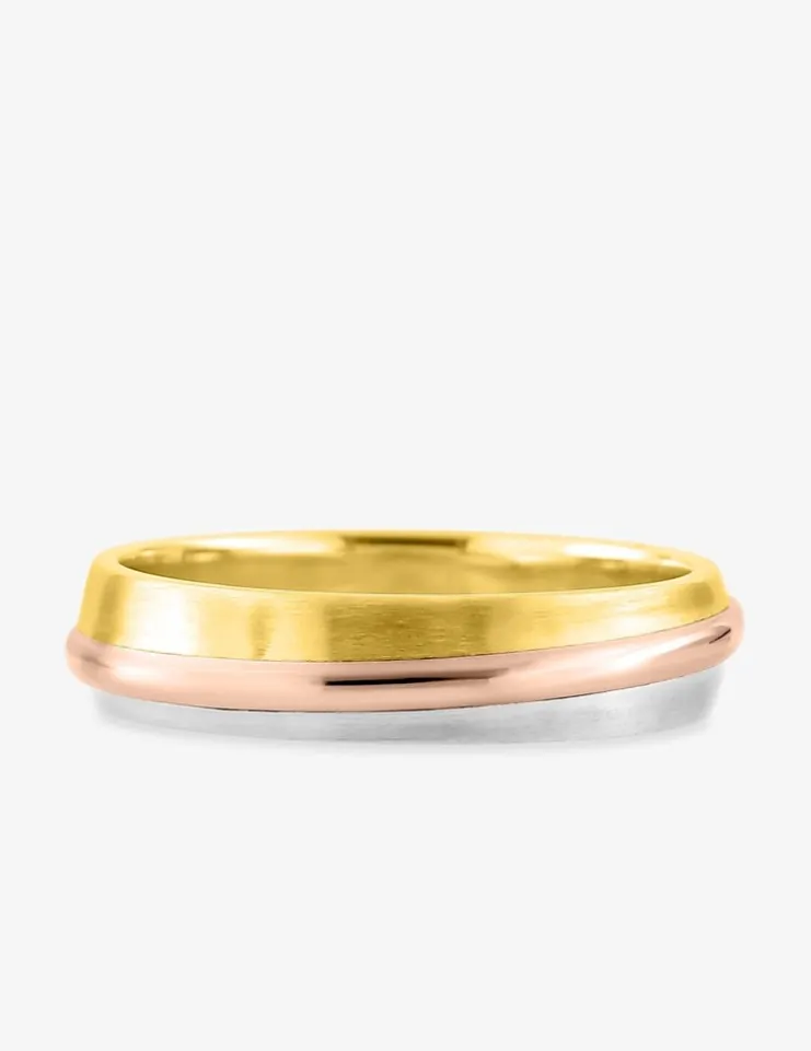 Alliance or tricolore 750 ‰ lisse - Mariage