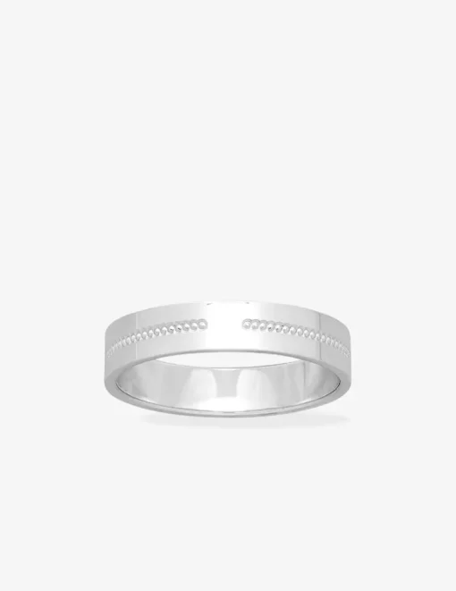 Alliance ruban 4 mm argent 925‰ rhodié - Mariage