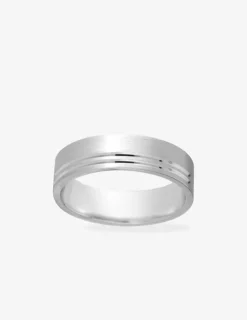 Alliance ruban pour homme en argent 925 ‰ rhodié - Mariage