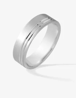 Alliance ruban pour homme en argent 925 ‰ rhodié - Mariage
