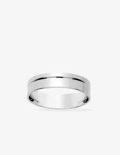 Alliance ruban rainure argent rhodié 925 ‰ 5 mm SO OR