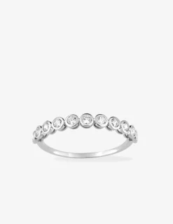 Alliance serti clos or blanc 375 ‰ et oxydes de zirconium - Mariage