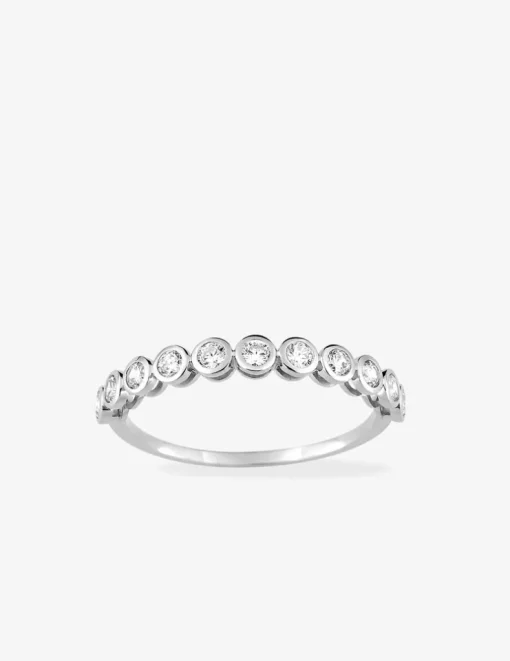 Alliance serti clos or blanc 375 ‰ et oxydes de zirconium - Mariage