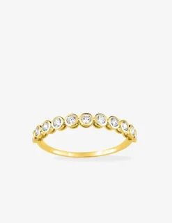 Alliance serti clos or jaune 375 ‰ et oxydes de zirconium - Mariage