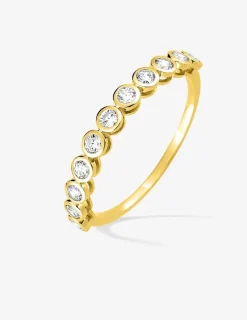 Alliance serti clos or jaune 375 ‰ et oxydes de zirconium - Mariage