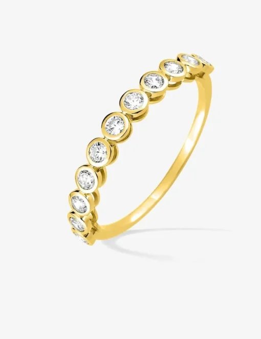 Alliance serti clos or jaune 375 ‰ et oxydes de zirconium - Mariage