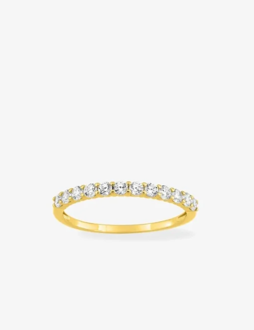 Alliance serti griffes or jaune 375 ‰ et oxydes de zirconium - Mariage