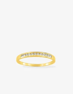Alliance serti rail or jaune 375 ‰ et oxydes de zirconium, largeur 2,5 mm - Mariage