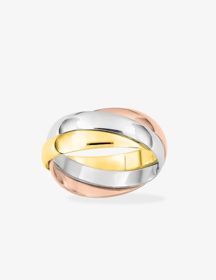 Alliance tricolore triple anneau 3,5 mm or 750‰ SO OR