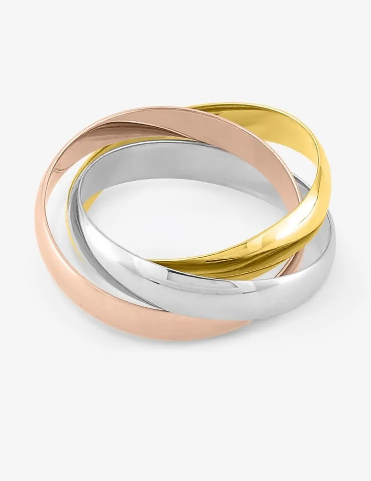 Alliance tricolore triple anneau 3,5 mm or 750‰ SO OR