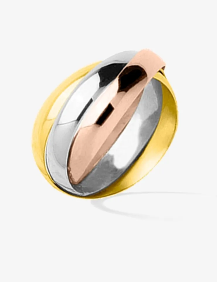 Alliance tricolore triple anneau 4 mm or 375‰ SO OR