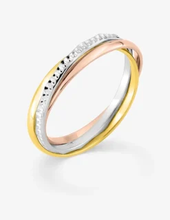Alliance triple anneau 1,5 mm 3 ors 375‰ - Mariage