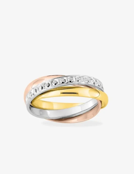 Alliance triple anneaux en or tricolore 750 ‰ - Mariage