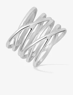 Bague 6 anneaux entremêlés argent rhodié 925 ‰ SO OR