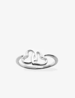 Bague 2 cœurs croisés argent rhodié 925 ‰ SO OR