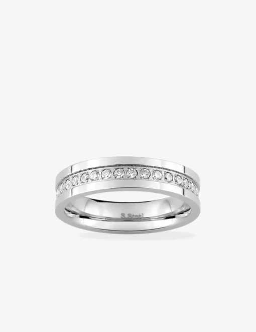 Bague 5 mm acier et oxydes de zirconium synthétiques SO OR