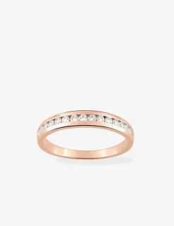 Bague 3 mm serti rail plaqué or rose et oxydes de zirconium SO OR
