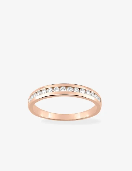 Bague 3 mm serti rail plaqué or rose et oxydes de zirconium SO OR