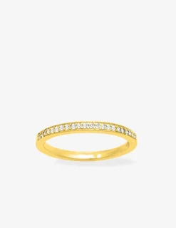 Bague 1,5 mm serti rail plaqué or et oxydes de zirconium SO OR
