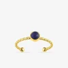 Bague acier doré, lapis-lazuli bleu SO OR