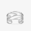 Bague acier gris motif plume tendance SO OR