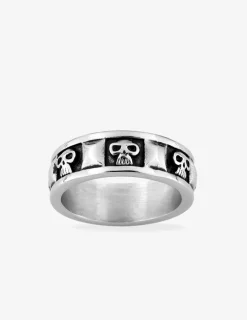Bague acier vintage motif gothique SO OR