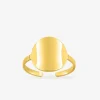 Bague ajustable en acier doré, motif rond SO OR