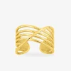 Bague ajustable multi anneaux acier doré SO OR