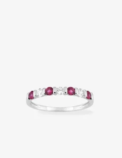 Bague alliance en argent rhodié 925‰ oxyde blanc et rose SO OR