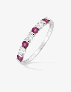 Bague alliance en argent rhodié 925‰ oxyde blanc et rose SO OR