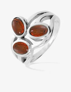Bague ambre argent 925‰ rhodié SO OR