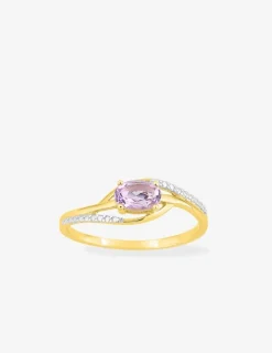 Bague améthyste et zirconium en or 375‰ SO OR