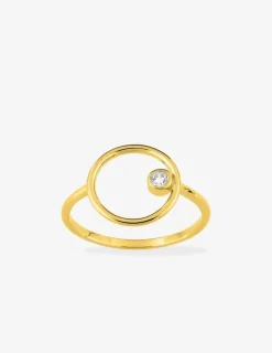 Bague anneau en plaqué or et oxyde de zirconium SO OR