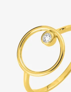 Bague anneau en plaqué or et oxyde de zirconium SO OR