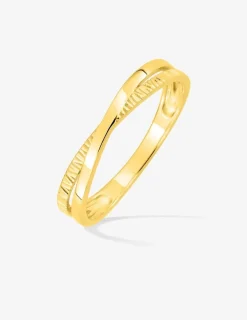 Bague anneaux entrelacés or jaune 375 ‰ SO OR
