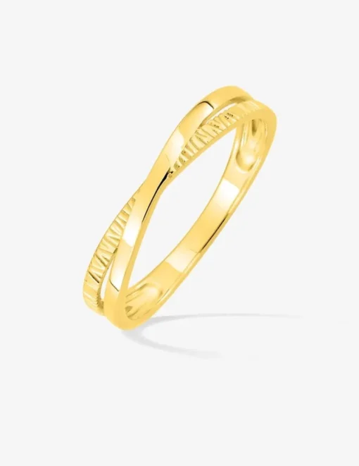 Bague anneaux entrelacés or jaune 375 ‰ SO OR